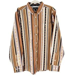 NEW RANK 45 Men's Durango Southwestern Shirt XL Brown Stretch Landman Western